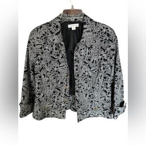 EUC~ Coldwater Creek Tapestry Jacket
Blazer Black White Lined Size 12